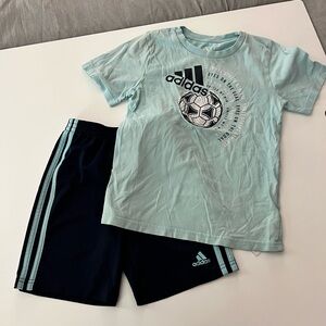 adidas Kids Matching Set in Light Blue and Navy